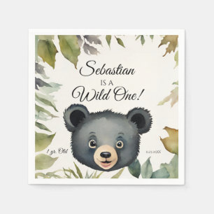 Serviette En Papier Bear Wild One Woodland Animal fête d'anniversaire