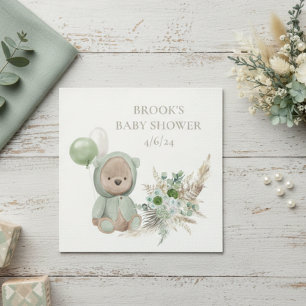 Serviette En Papier Bearly Wait Green Boho Bear Favoriser