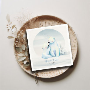Serviette En Papier Bearly Wait Polar Mama Oear Cub Bébé Garçon Douche