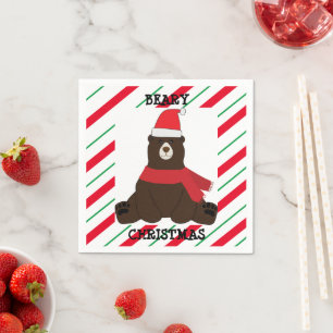 Serviette En Papier Beary Merry Christmas Party Napkin