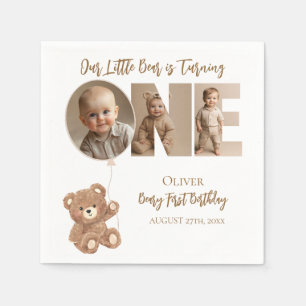Serviette En Papier Beary Premier anniversaire Petit ours Photo