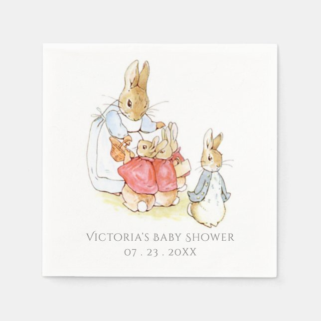 Serviette En Papier Beatrix Potter Bunny Baby shower lapin (Devant)
