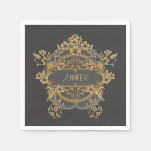Serviette En Papier Beau design Art Nouveau avec fleurs