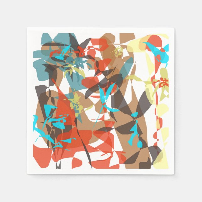 Serviette En Papier Beau design floral Abstrait (Devant)