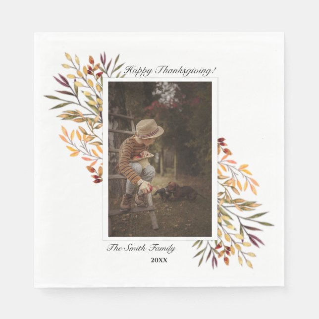 Serviette En Papier Beau feuillage d'automne Thanksgiving Photo (Devant)
