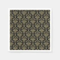 Beau motif noir et or damassé