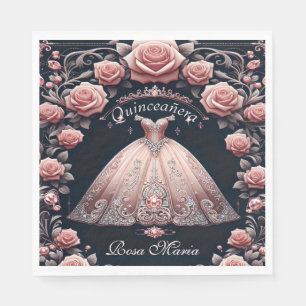 Serviette En Papier Beau Rose espagnol Quinceañera