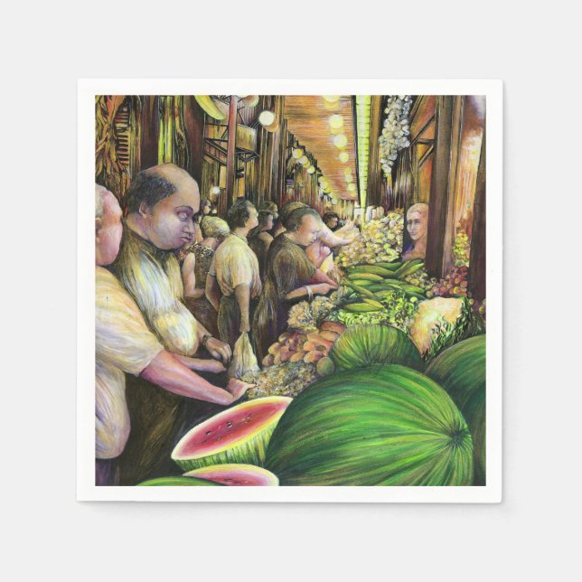 Serviette En Papier Beaucoup d'hommes, beaucoup de melons, Budapest (Devant)