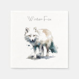 Serviette En Papier Beauté Arctique : Renard d'hiver personnalisé