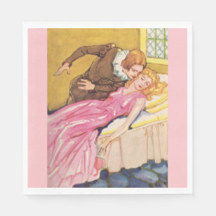Serviette En Papier Beauté de sommeil de baiser de prince charme