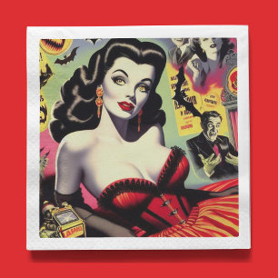 Serviette En Papier Beauté Vampire Pin-up