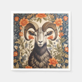 Serviette En Papier Beautiful Big Horn Sheep William Morris Inspired