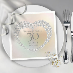 Serviette En Papier Beautiful Pearl 30th Anniversary