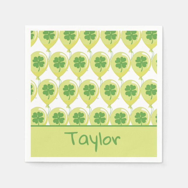 Serviette En Papier Beaux ballons pour la Saint Patrick's Day (Devant)