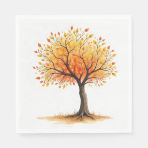 Serviette En Papier Beaux serviettes d'automne arbre