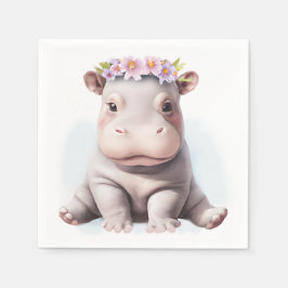 Serviette En Papier Bébé adorable Hippopotamus