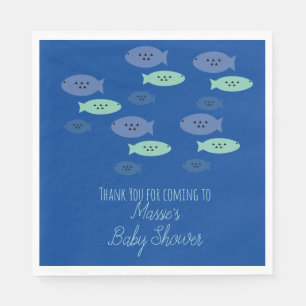 Serviette En Papier Bébé Baignade Poisson Bleu Shower Bébé