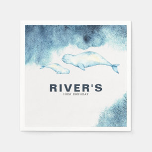 Serviette En Papier Bébé Beluga Ocean Birthday Party