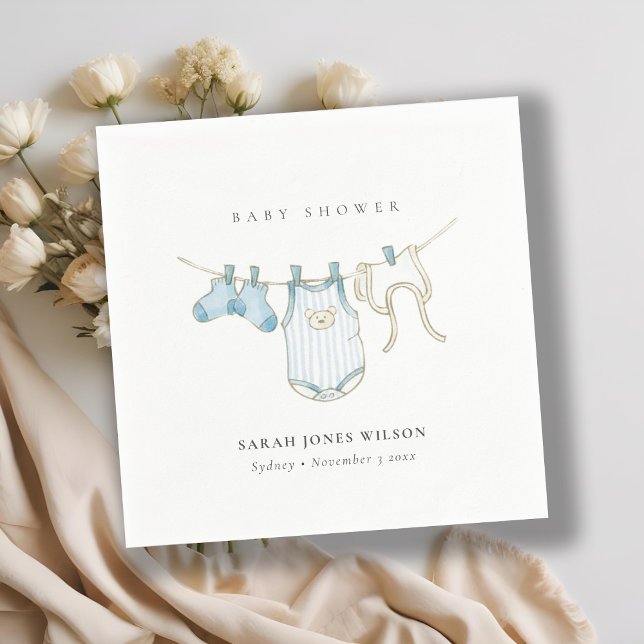 Serviette En Papier Bébé Bleu Bleu Cute Baby shower de linge (Créateur téléchargé)