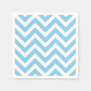 Serviette En Papier Bébé Bleu et Blanc Grand Chevron Grille Papier