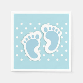 Serviette En Papier Bébé bleu mou Pieds de garçon
