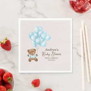 Serviette En Papier Bébé Bleu Ours Baby shower Party