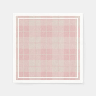 Serviette En Papier Bébé Buffle rose Plaid Burlap