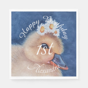 Serviette En Papier Bébé canard Joyeux anniversaire