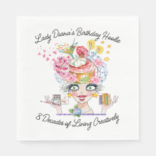 Serviette En Papier Bébé d'anniversaire avec art et livres