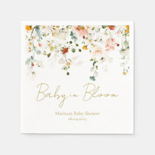 Serviette En Papier Bébé dans le Baby shower en fleur