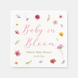 Serviette En Papier Bébé dans le Baby shower en fleur