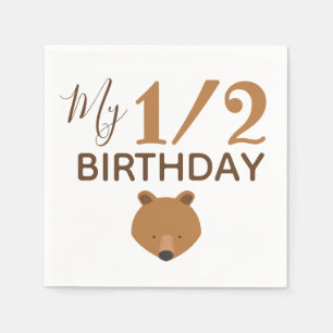 Serviette En Papier Bébé de l'ours demi-anniversaire