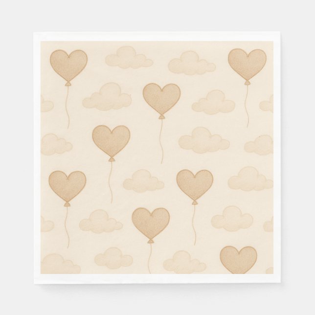 Serviette En Papier Bébé doux Eléphant Baby shower Ballons (Devant)
