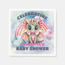 Bébé Dragon Rose Fête Prénatale