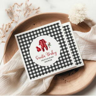 Serviette En Papier Bébé du Père Noël Fête Prénatale de Noël