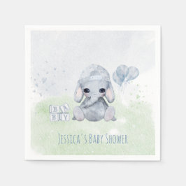 Serviette En Papier Bébé Eléphant Aquarelle Animaux