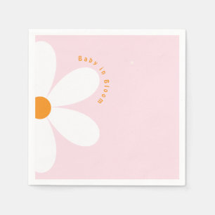 Serviette En Papier Bébé en fleur Baby shower rose marguerite