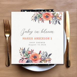 Serviette En Papier Bébé en Fleur Cute Peach Garden Rustique