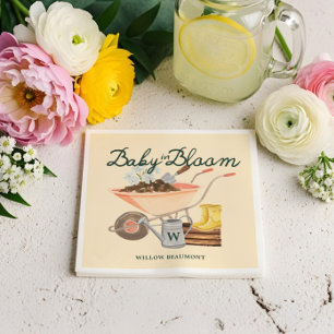 Serviette En Papier Bébé en fleur jardinage Baby shower à moelle épini