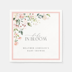 Serviette En Papier Bébé En Fleur Rose Fille Aquarelle Douche