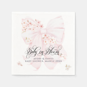Serviette En Papier Bébé en fleurs Bow fleuri Baby shower fille de pri