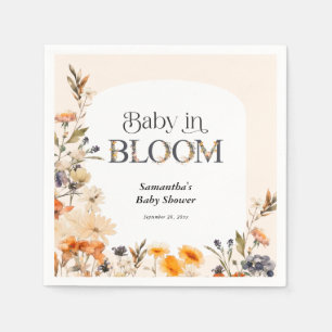 Serviette En Papier Bébé en fleurs élégante aquarelle fleurs sauvages