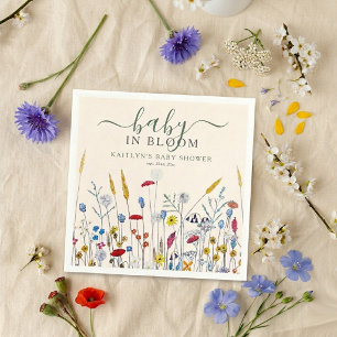 Serviette En Papier Bébé en fleurs Fête prénatale Prairie de fleurs sa