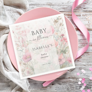 Serviette En Papier Bébé en fleurs Romantique Florale de fleurs sauvag