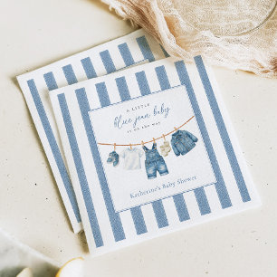 Serviette En Papier Bébé en Jean Bleu Baby Shower 