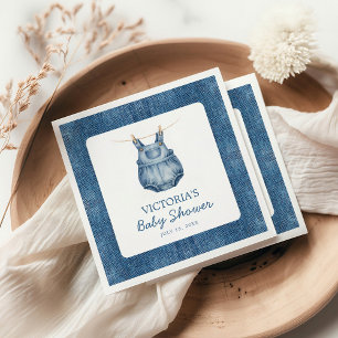 Serviette En Papier Bébé en Jean Bleu Baby Shower
