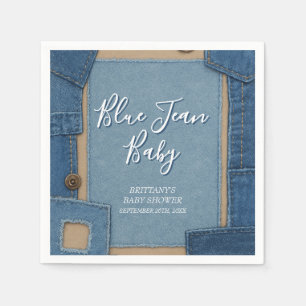 Serviette En Papier Bébé en Jean Bleu Baby Shower