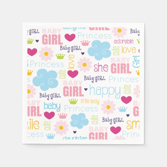 Serviette En Papier Bébé fille (Devant)
