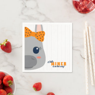 Serviette En Papier Bébé Fille Orange Baby shower âne