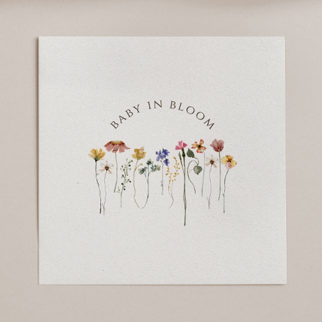 Serviette En Papier Bébé Fleur sauvage coloré dans le Baby shower en f (Créateur téléchargé)